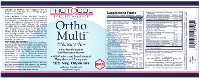 Label for Ortho Multi Women's 40+