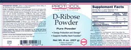 Label for D-Ribose Powder