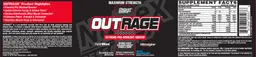 Label for Outrage Blue Raspberry