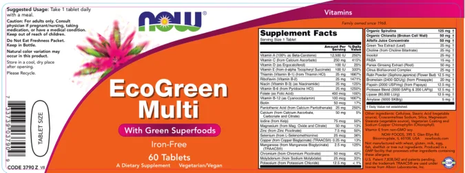 Label for EcoGreen Multi Iron-Free