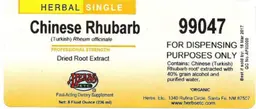 Label for Chinese Rhubarb