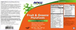 Label for Fruit & Greens PhytoFoods