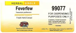 Label for Feverfew