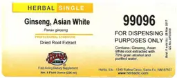 Label for Ginseng, Asian White