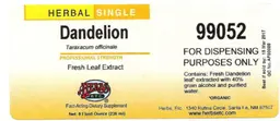 Label for Dandelion Fresh Leaf Extract