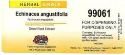 Label for Echinacea Angustifolia