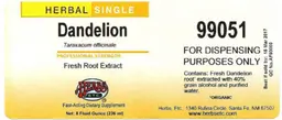 Label for Dandelion Fresh Root Extract