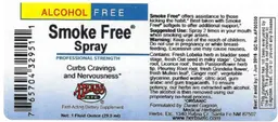 Label for Smoke Free Spray