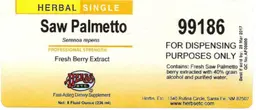 Label for Saw Palmetto
