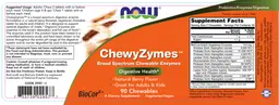 Label for ChewyZymes Natural Berry Flavor