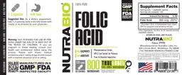 Label for Folic Acid 800 Micrograms