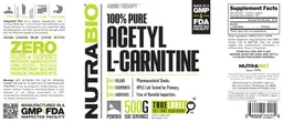 Label for 100% Pure Acetyl L-Carnitine