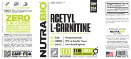 Label for Acetyl L-Carnitine 1000 Milligrams