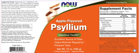 Label for Apple-Flavored Psyllium