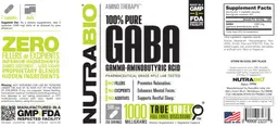 Label for 100% Pure GABA 1000 mg
