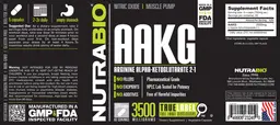 Label for AAKG 3500 Milligrams