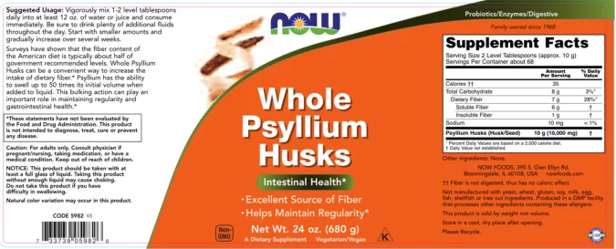 Label for Whole Psyllium Husks