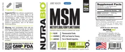 Label for MSM 1000 Milligrams