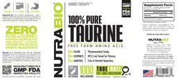 Label for 100% Pure Taurine 1000 Milligrams