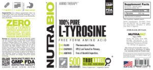 100% Pure L-Tyrosine 500 Milligrams