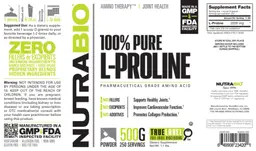 Label for 100% Pure L-Proline