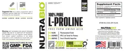 Label for 100% Pure L-Proline 2000 Milligrams