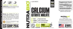Label for Calcium Citrate Malate 400 Milligrams