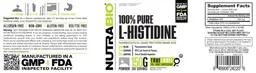 Label for 100% Pure L-Histidine