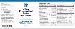 Label for Ultra Preventive Beta With Copper