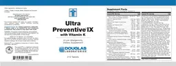 Label for Ultra Preventive IX With Vitamin K