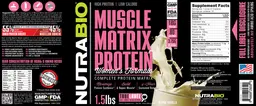 Label for Muscle Matrix Protein Women's Formula Alpine Vanilla