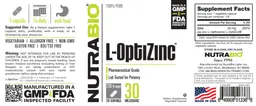 Label for L-OptiZinc 30 Milligrams