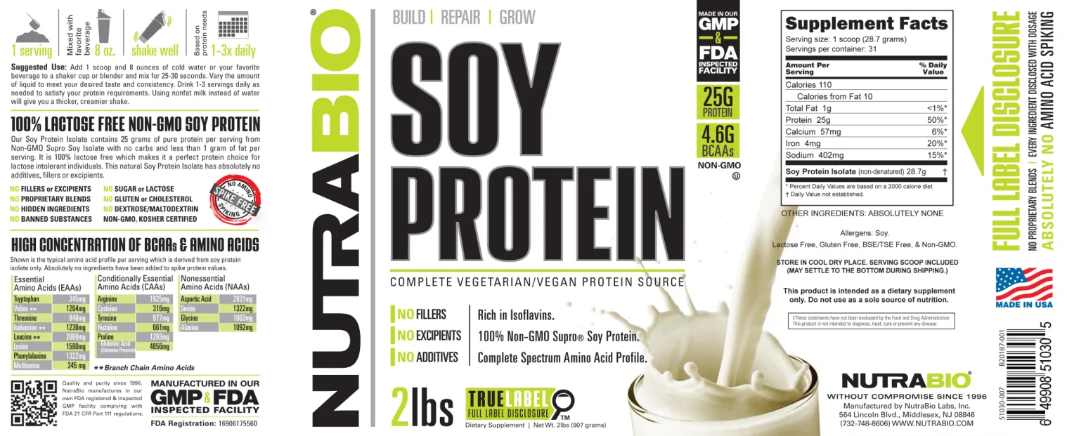 Label for Soy Protein