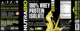 Label for 100% Whey Protein Isolate Banana