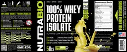 Label for 100% Whey Protein Isolate Banana