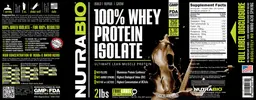 Label for 100% Whey Protein Isolate Chocolate Mint