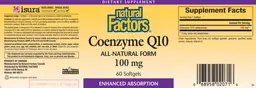 Label for Coenzyme Q10 100 mg