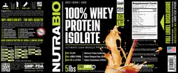 Label for 100% Whey Protein Isolate Orange Cream