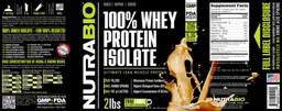 Label for 100% Whey Protein Isolate Orange Cream