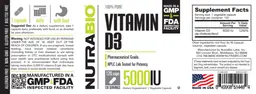 Label for Vitamin D3 5000 IU