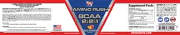 Label for Amino Rush BCAA 2:2:1 Fruit Punch