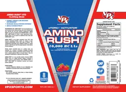 Label for Amino Rush Strawberry