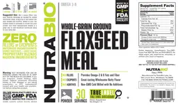 Label for Whole-Grain Ground Flaxseed Meal