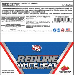 Label for REDLINE White Heat Strawberry