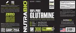 Label for 100% Pure Glutamine 3000 Milligrams