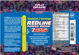 Label for Redline Power Rush Wild Grape
