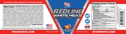 Label for Redline White Heat Fruit Punch