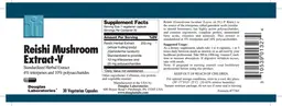 Label for Reishi Mushroom Extract-V