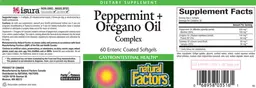 Label for Peppermint + Oregano Oil Complex