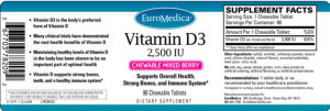 Vitamin D3 2,500 IU Chewable Mixed Berry